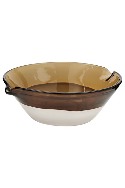 IKEA OMMJÄNGE Bowl, brown/glass, 30 cm