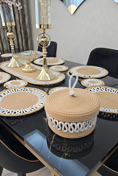 KAAN HOME Set de 8 coșuri de pâine Supla, 8 coșuri pentru ceai, 1 traversă, 1...