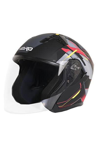 GP KOMPOZİT GP NERO MKS006-MBC5R Şeffaf Vizörlü Motosiklet Yarım Kask