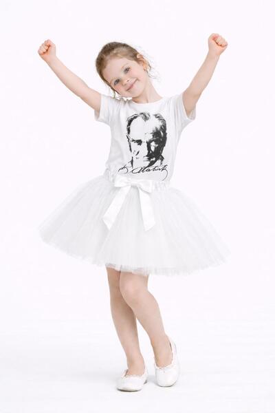 Kuraff Giyim 23 April 29 October Girls' Festival Summary Tutu Skirt and T-Shirt