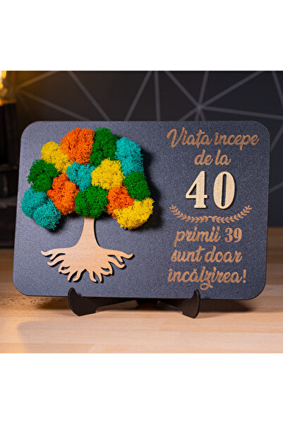 Creators of Crafts Anniversary gift with lichen tree of life - Life begins at...