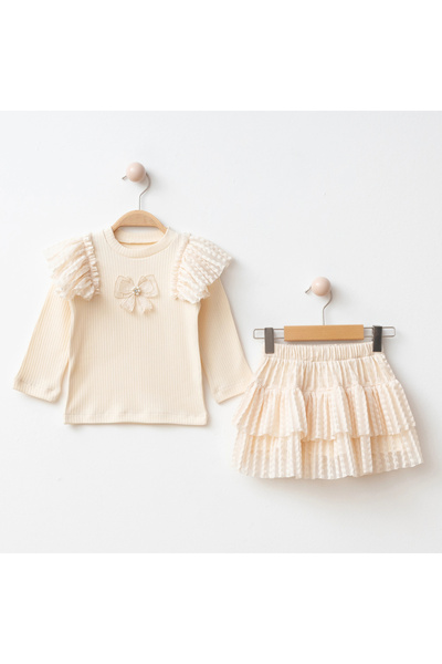 My Lusa baby wear Ahu I Girl's Combination - Lace Detailed Tutu Skirt and Ruf...