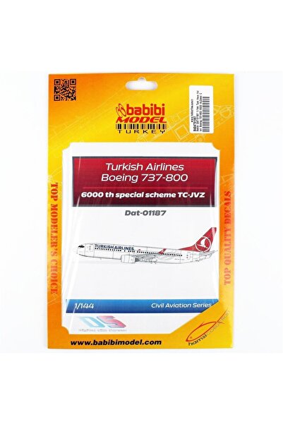 Babibi DAT-01187 1/144 Ölçek, Türk Hava Yolları Boeing 737-800 6000 Yolcu Uça...