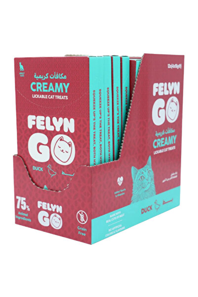 Felyn Go أكياس حلوى كريمية قابلة لللعق بنكهة البط، 4 أكياس × 15 غرام، عبوة من...