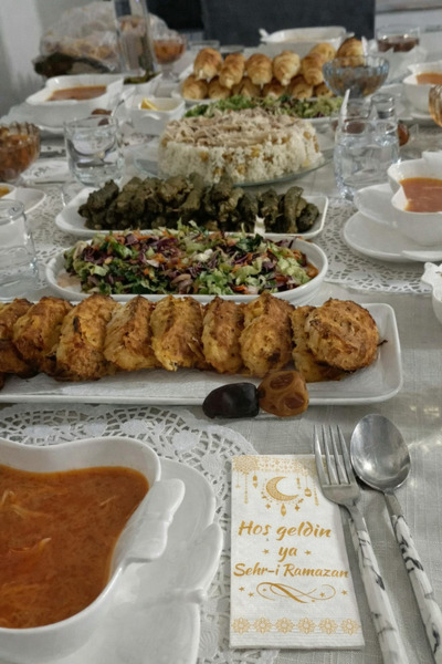 İnci Fix 20 قطعة من مناديل الترحيب بالضيوف يا مدينة رمضان مكتوبة من سيفت ديكور