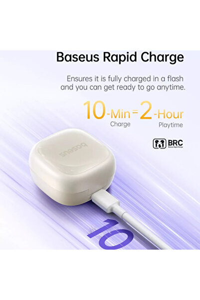 Baseus Casti True Wireless Bass BD1, Autonomie 35 de ore, Bluetooth 5.4, IP55, Negru