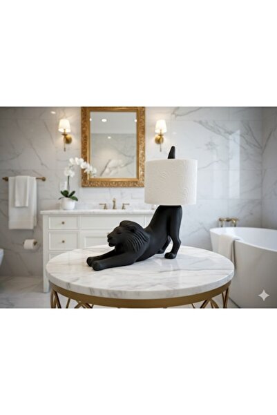 OEM Decorative Toilet Paper Holder, Lion Model, Black Color