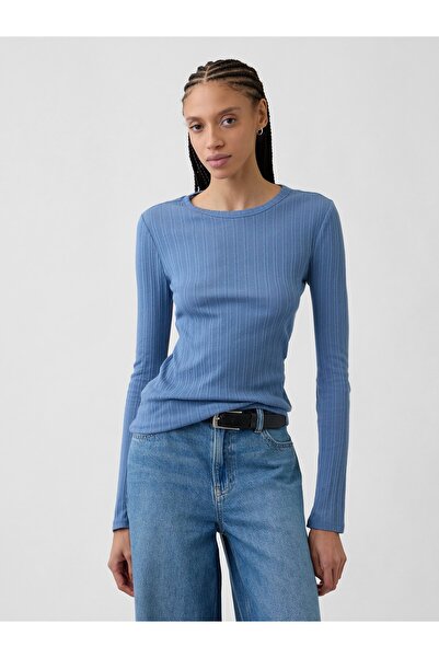 GAP Kadın Mavi Essential Crewneck T-Shirt