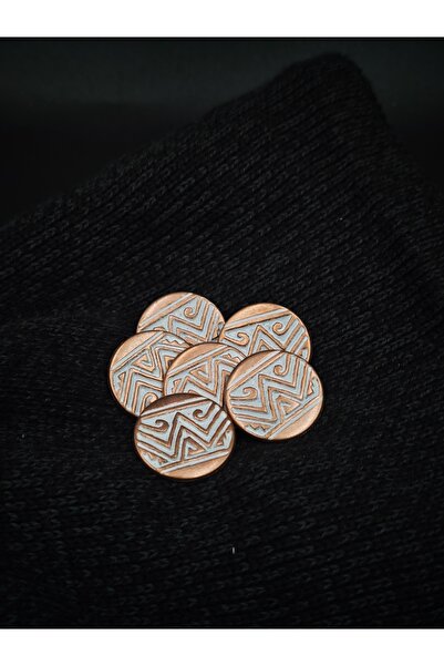 NESGO MODA 6 Pieces Copper Color Ethnic Patterned Metal Button Set 6 Large 23...