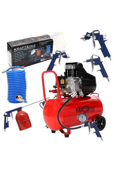Kraft&dele Compresor de aer de 50L, cu kit pneumatic de 8 piese inclus, Kraft...