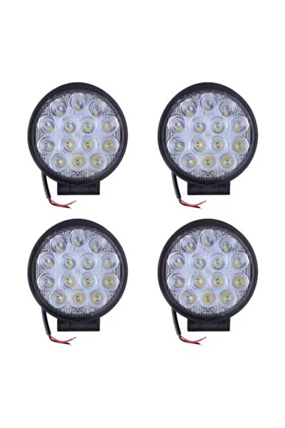 INELAG Set of 4 LED Projectors 42W, Round, Off Road, for SUV, ATV