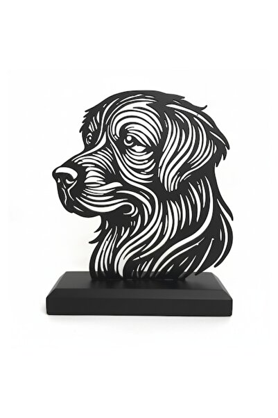 OEM Siluetă de câine aurie, placă decorativă 3D pentru birou, cadou pentru iu...