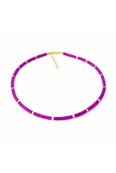 Archhazel Jewelery Mor Taşlı Fimo Kolye
