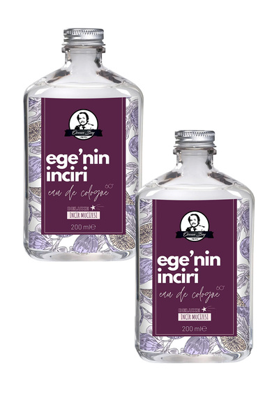 Özcan Bey Deluxe Seri Ege'nin İnciri Kolonyası Parfümlü İncir Çiçeği Kokulu Kolonya 200 ml x 2 Cam Şişe