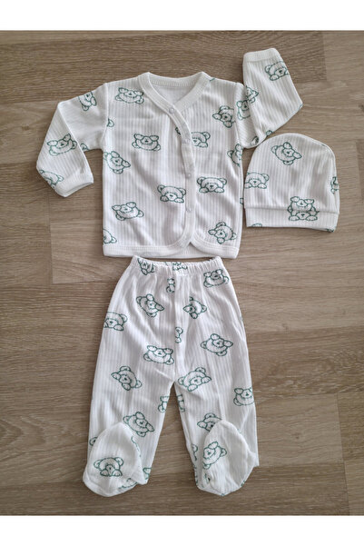 Özlev Baby طقم ملابس داخلية للأطفال من Yavru Ayı مطبوع مصنوع من القطن بنسبة 100%