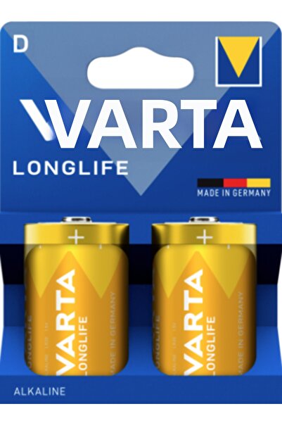 Varta بطارية قلوية طويلة العمر من نوع D، عبوة من قطعتين