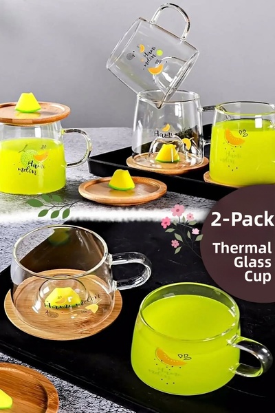 Berdina Home 3D Melon Figured Printed Hot Cold Borosilicate Glass Soft Drink ...