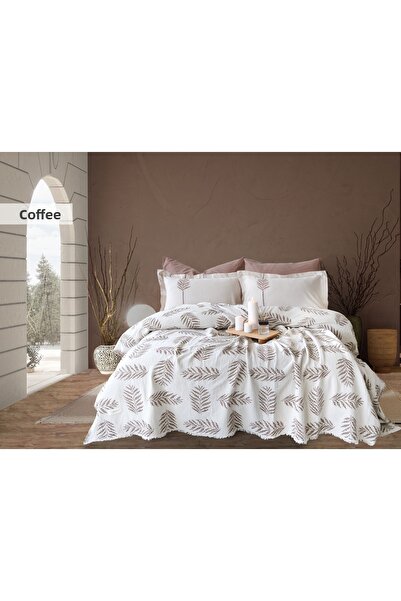 İyi Geceler İstanbul Olive Earth Muslin Piquette Double Bed Piquette Set 6 Pi...
