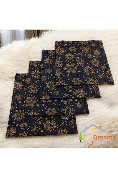 DÜŞLER EV TEKSTİLİ 4 τεμάχια Πρωτοχρονιάτικες θήκες για μαξιλάρια με σχέδια, ...