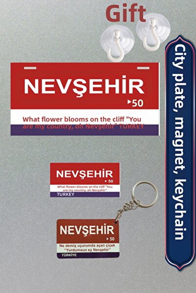DURUSA Placă decorativă retro "Nevşehir", Magnet retro, breloc cm, Semn decor...