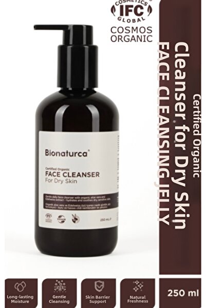 BIONATURCA Organic Certified Facial Cleansing Gel for Dry Skin 250 ml L-