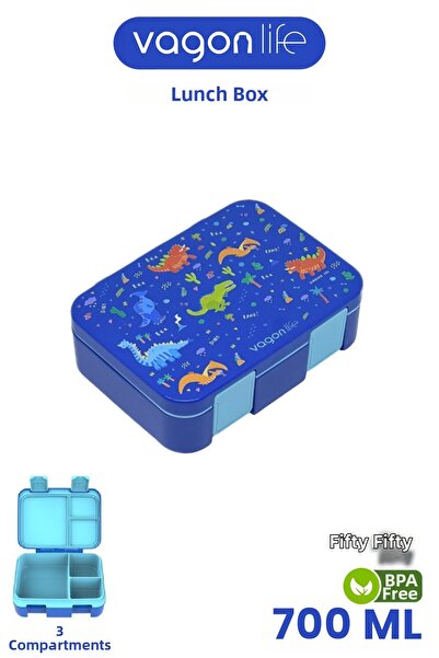 Vagonlife 700 ml Single Layer Leakproof, Non-Mixing Three Compartment Childre...