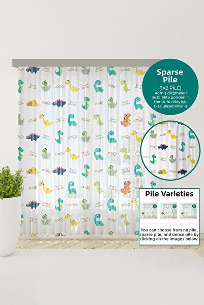 Bebemotto Green, Navy, Yellow Cute Dinosaurs, Baby Room, Children's Room Tull...