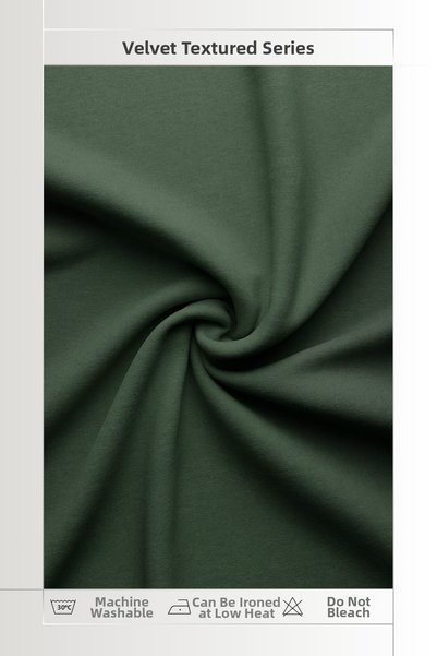 MARİTSA Velvet Textured Series Dark Green Close Pleat (1x3) Single Wing Background Curtain