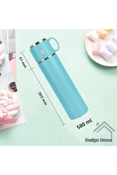 Tasarım Evi 24 Hours Hot Thermos Cup Double Layer Steel 580 Ml Thermos Mug wi...