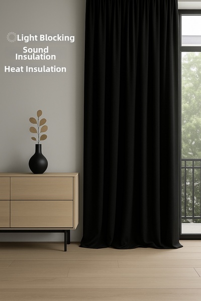 Monami Πολυτελής Μαύρη Κουρτίνα Αποσκότωσης Ανοιχτόχρωμης Ελαφριάς Ανοιχτότητας