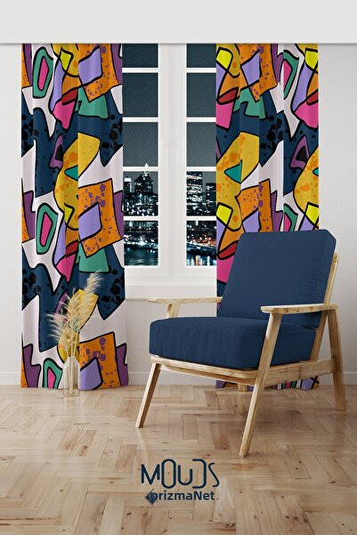 Moud's Artboard 2 Patterned Background Curtain Youth Room Living Room Suede P...