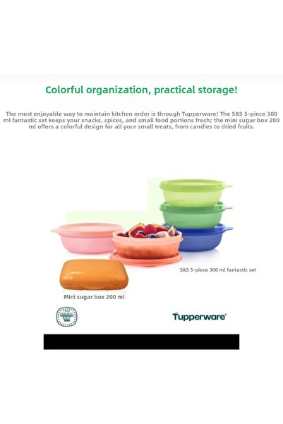 Tupperware Şekar Contains 5 Pieces and Mini Şeker Is 200 Ml.