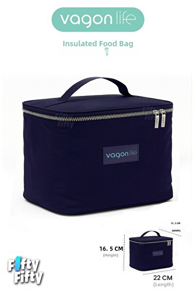 Vagonlife Heat Insulated Thermal Lunch Box Food Carry Thermos Bag with Hot an...