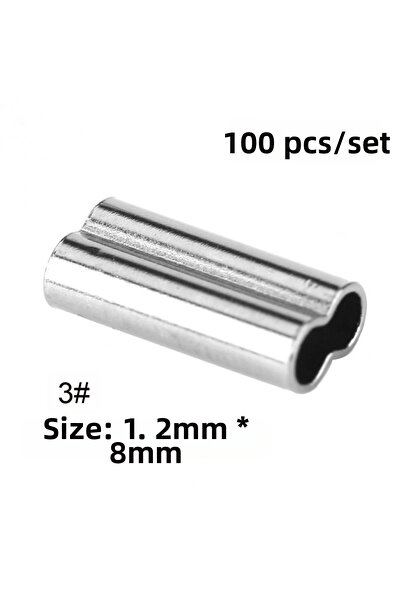 Choice 100pcs fishing single double barrel crimping sleeves tackle connector ...