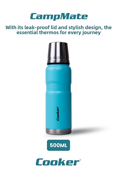 Cooker ترمس ستانلس ستيل مقاوم للتسرب بطبقة مزدوجة سعة 500 مل - دافئ لمدة 12 س...