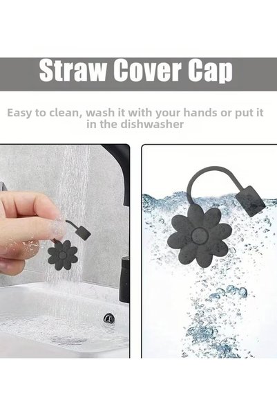 alisa 1 Piece Daisy Flower Thermos Straw Lid 10mm