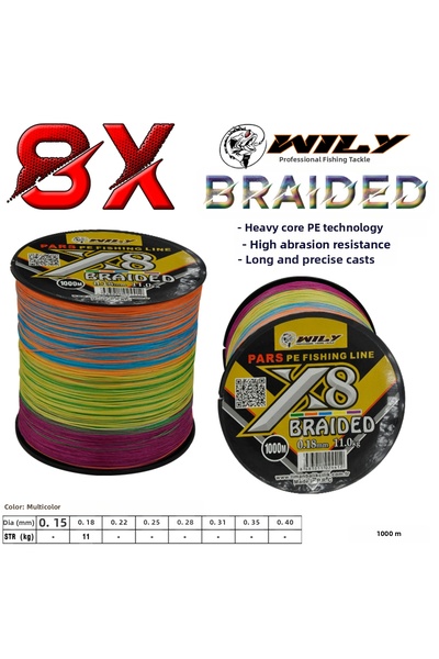 Wily Pars 8κλωνο Νήμα Ψαρέματος 1000 μέτρα Πολύχρωμο 0,25