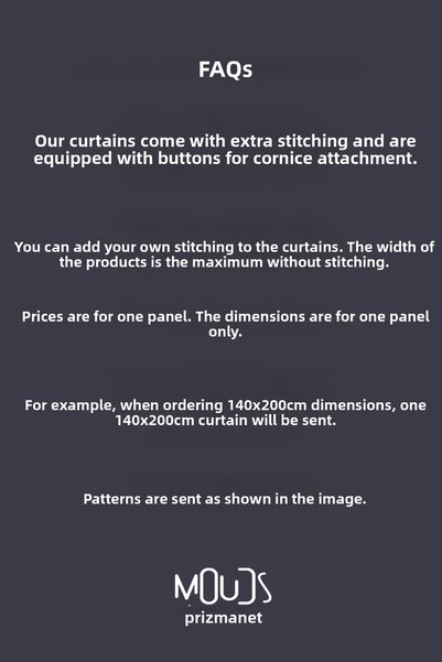 Moud's Art 5 Patterned Suede Living Room Hall Background Curtain Digital Printed Extrafor Drawstring SINGLE WING PRD-1050