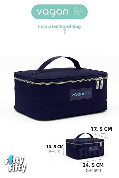 Vagonlife Heat Insulated Thermal Lunch Box Food Carry Thermos Bag Hot and Col...