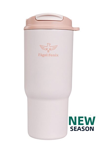 Fagel Fenix 600 ml Triple Sip Pale Peach Double Layer Stainless Steel Thermos...