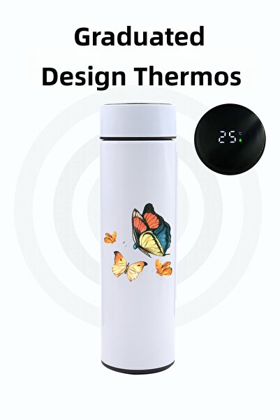 İkon store Special Design Graduated 500 ml White Thermos