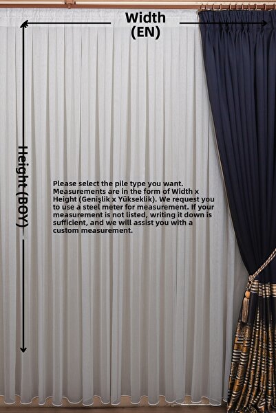 Ta-Ha Perde ve Halı Cortina din tul model cu dungi cu cusături plate fără pli...