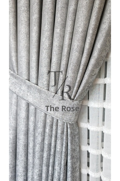 The Rose Завеса Lyra, сива, единичен панел, плисирана, нов сезон, без гънки, ...