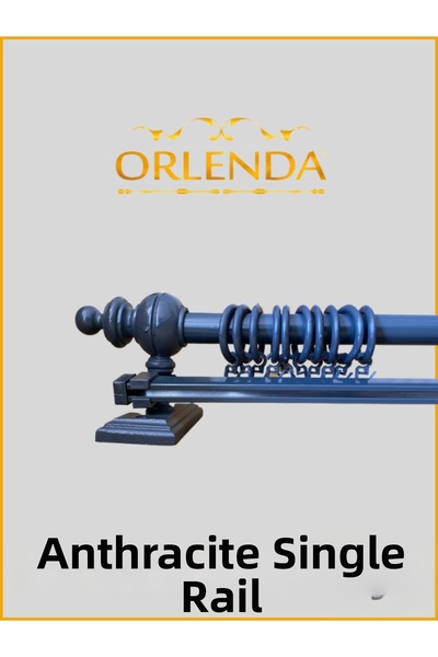 Orlenda Umeraș pentru perdea rustic din lemn antracit 190 cm - țeavă rustică