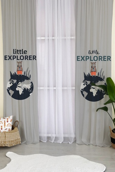 Evmila Κουρτίνα φόντου για βρεφικό και παιδικό δωμάτιο με βελούδινο σχέδιο Mi...