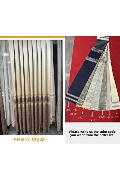 PERDEYERİ Jacquard Panel Background Curtain High Quality Wrinkle-Free 1/3 Fol...