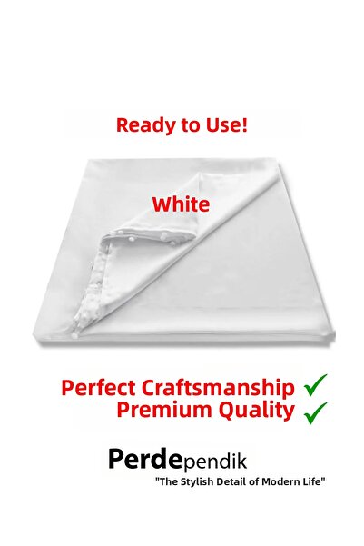 Emes ستارة شمسية بيضاء فاخرة من الساتان السميك لا تحتاج إلى كي، ستارة جاهزة ل...