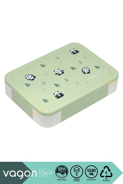 Vagonlife صندوق غداء بينتو سعة 1330 مل، مجموعة جديدة، طبقة واحدة، 5 أقسام، بل...