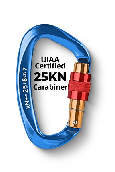 shop كرابينة ألومنيوم معتمدة من UIAA/CE بقوة 25 كيلونيوتن - معدات خارجية عالي...