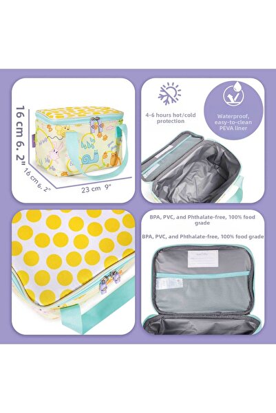 Milk & Moo حقيبة غداء للأطفال من Milk&Moo، مناسبة لمرحلة ما قبل المدرسة، وروض...